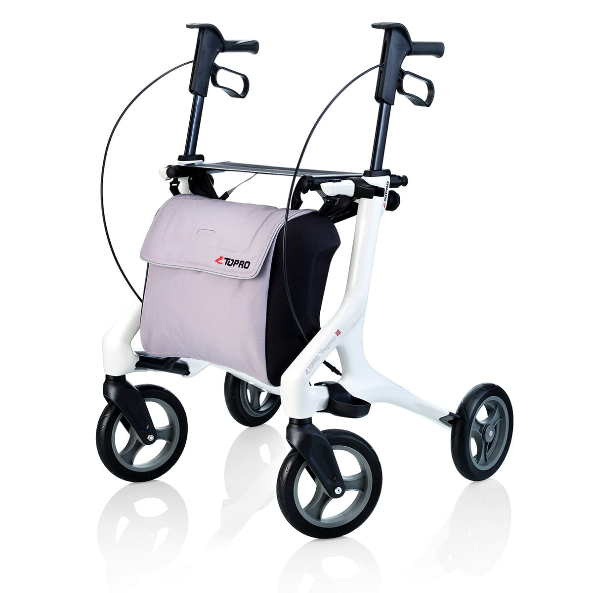 Topro-Pegasus-weiss-Sietenansicht Leichtgewichtrollator Carbon Topro Pegasus Vorführware