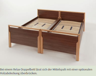 Mittelspaltabdeckung für Pflegebett Burmeier Relax in Buche Dekor