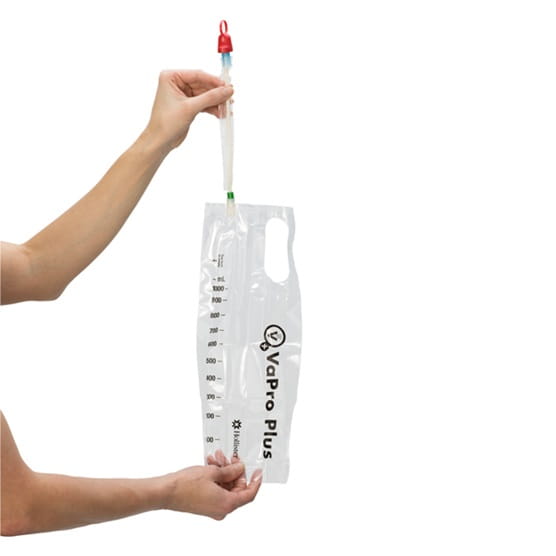 Hollister Berührungsfreier hydrophiler Einmalkatheter mit Beutel VaPro Plus