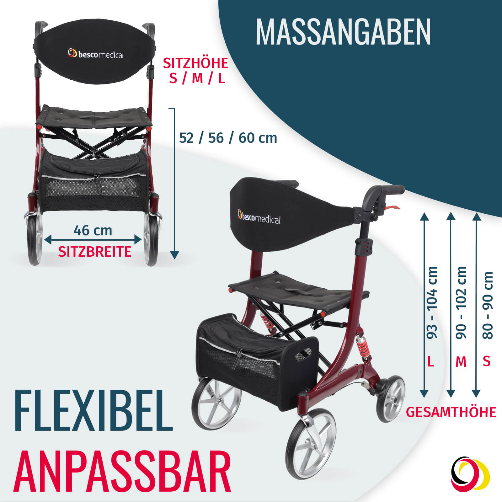 Bescomed Rollator Spring mit Federung